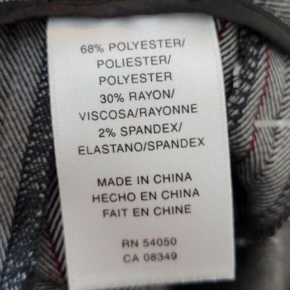 Anne Klein Stretch Career Wide Leg Pants Trousers Grey Pinstripes 14 - Picture 7 of 8